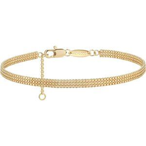 Gold Beaded Bracelets,18K Gold Plated Handmade Cute Satellite Diamond Cut Oval